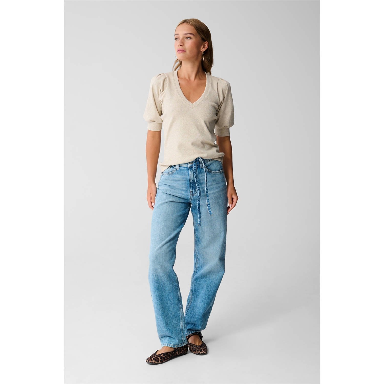 Shoeby high waist straight leg jeans medium blue denim