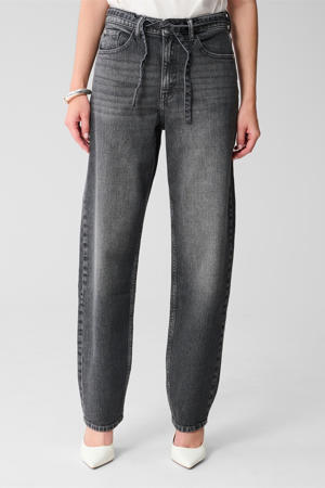 high waist barrel jeans grey denim
