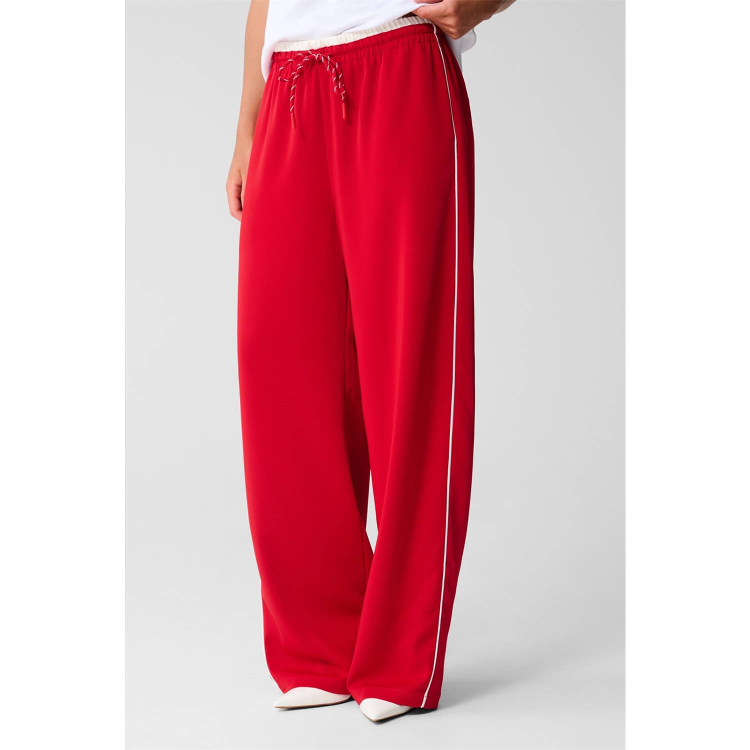 Shoeby wide leg high waist broek rood