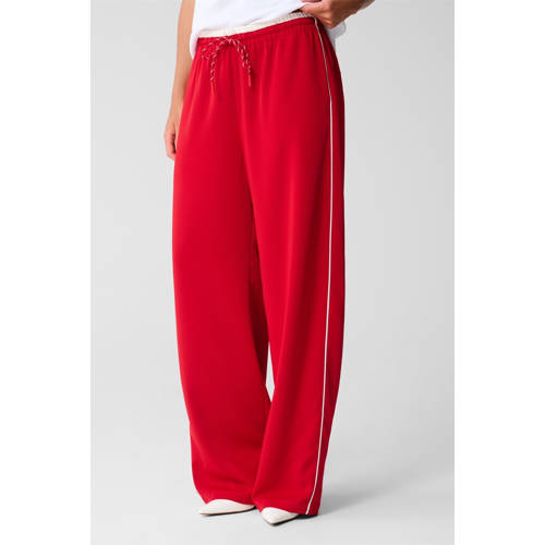 Shoeby wide leg high waist broek rood afbeelding
