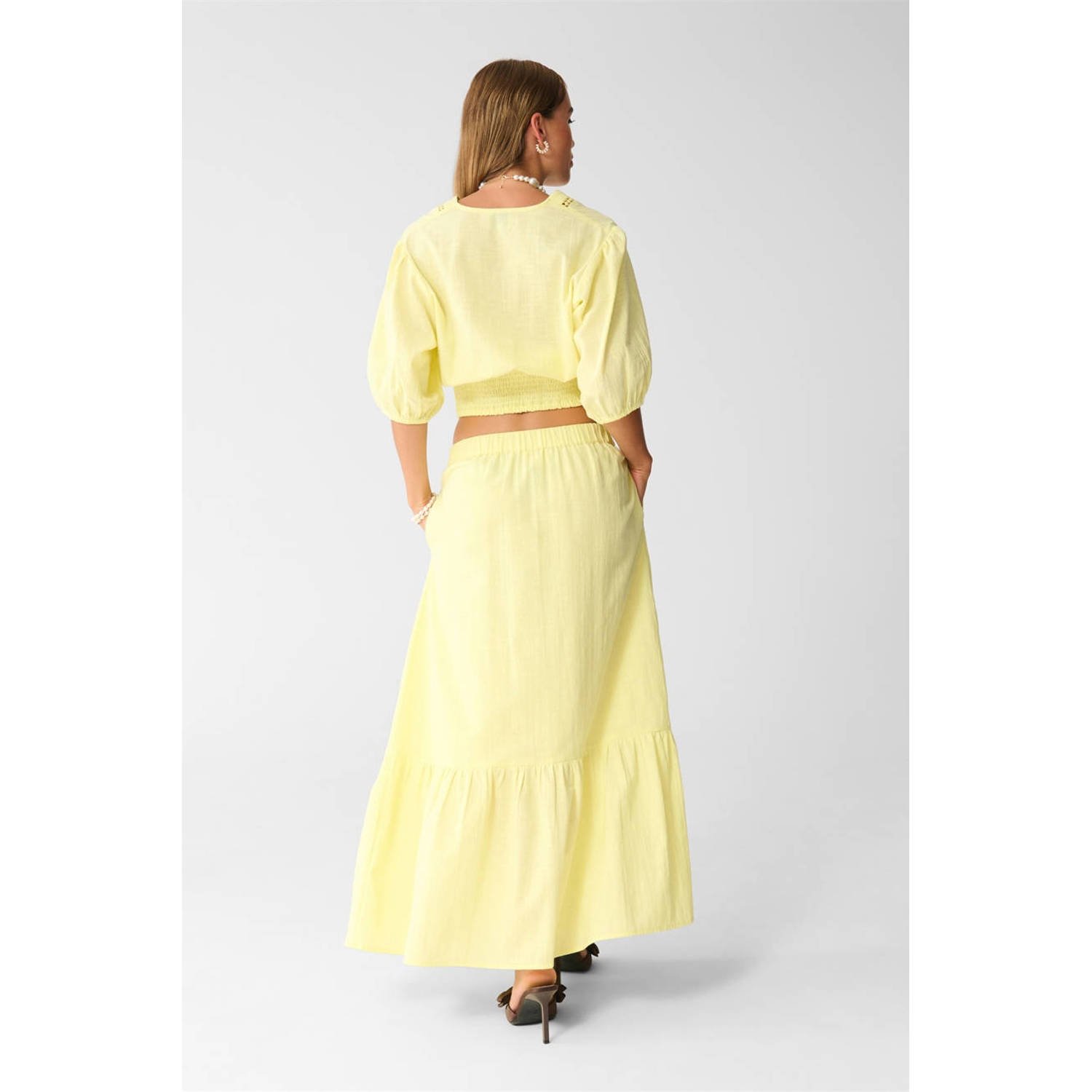 Shoeby maxi rok lichtgeel