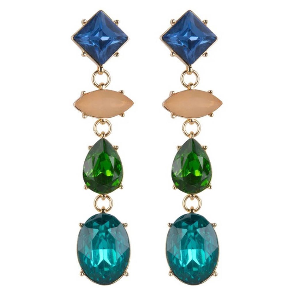Life of Bulu oorbellen Fancy Stones blauw