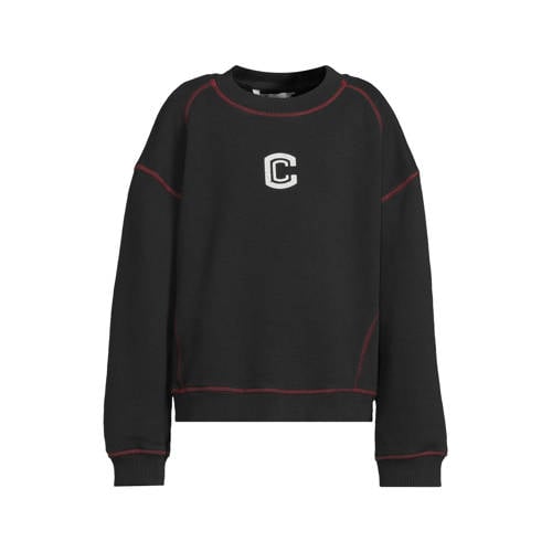 Coolcat oversized fleece sweater met C logo Scott donkergrijs afbeelding