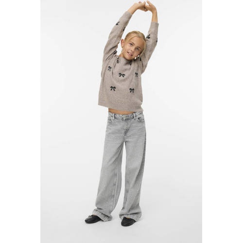 VERO MODA GIRL trui zand fijn gebreid afbeelding