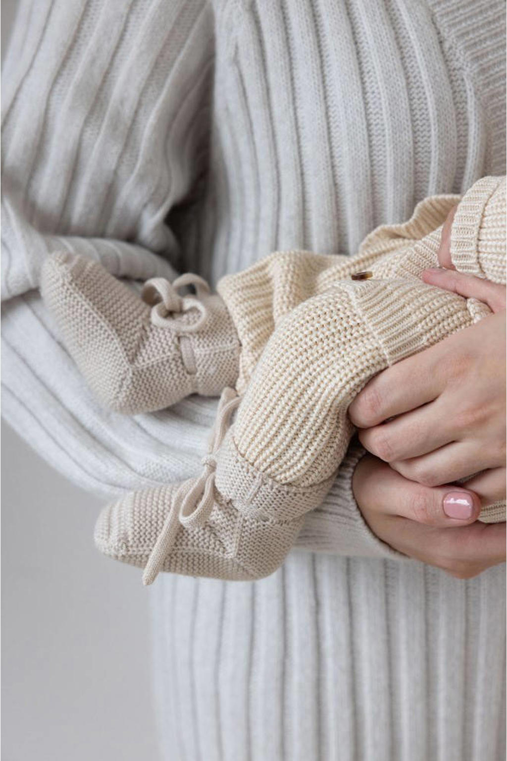 Crème Feetje babybroek crème van viscose met elastische tailleband en effen