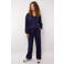 G-maxx X Froukje wide leg regular waist casual broek donkerblauw