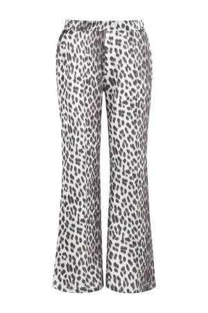 travelstof wide leg high waist casual broek