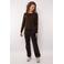 G-maxx X Froukje imitatieleren straight regular waist coated broek donkerbruin