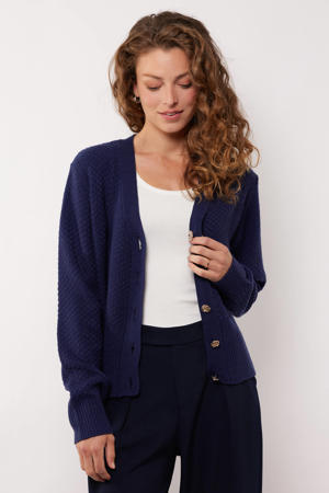 gebreid vest donkerblauw