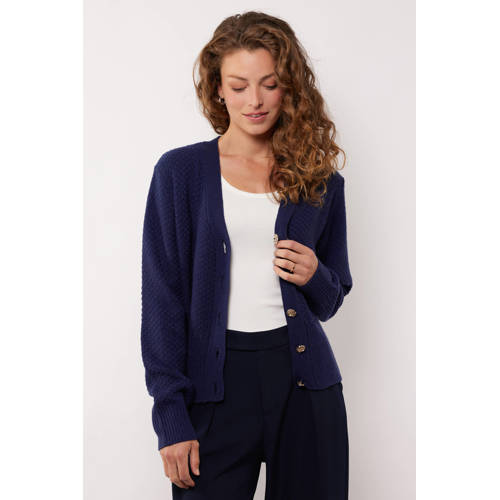 G-maxx X Froukje gebreid vest donkerblauw afbeelding