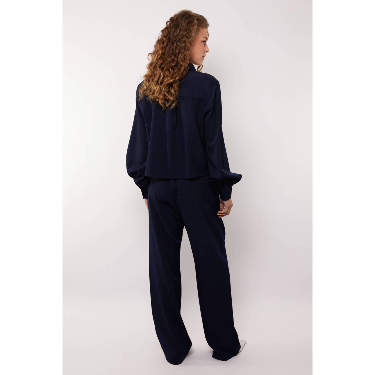 G-maxx wide leg regular waist pantalon donkerblauw