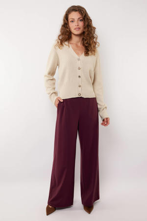 wide leg high waist broek