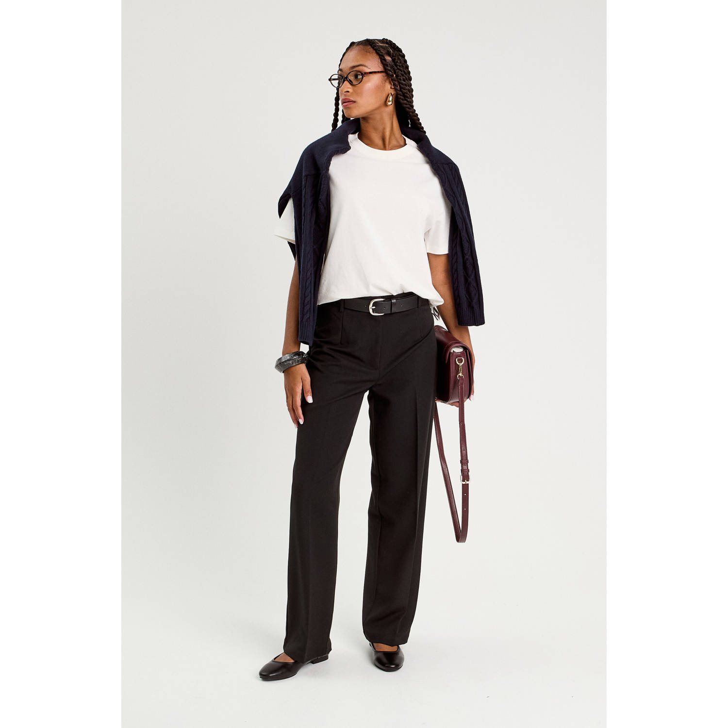 Cache barrel high waist pantalon zwart