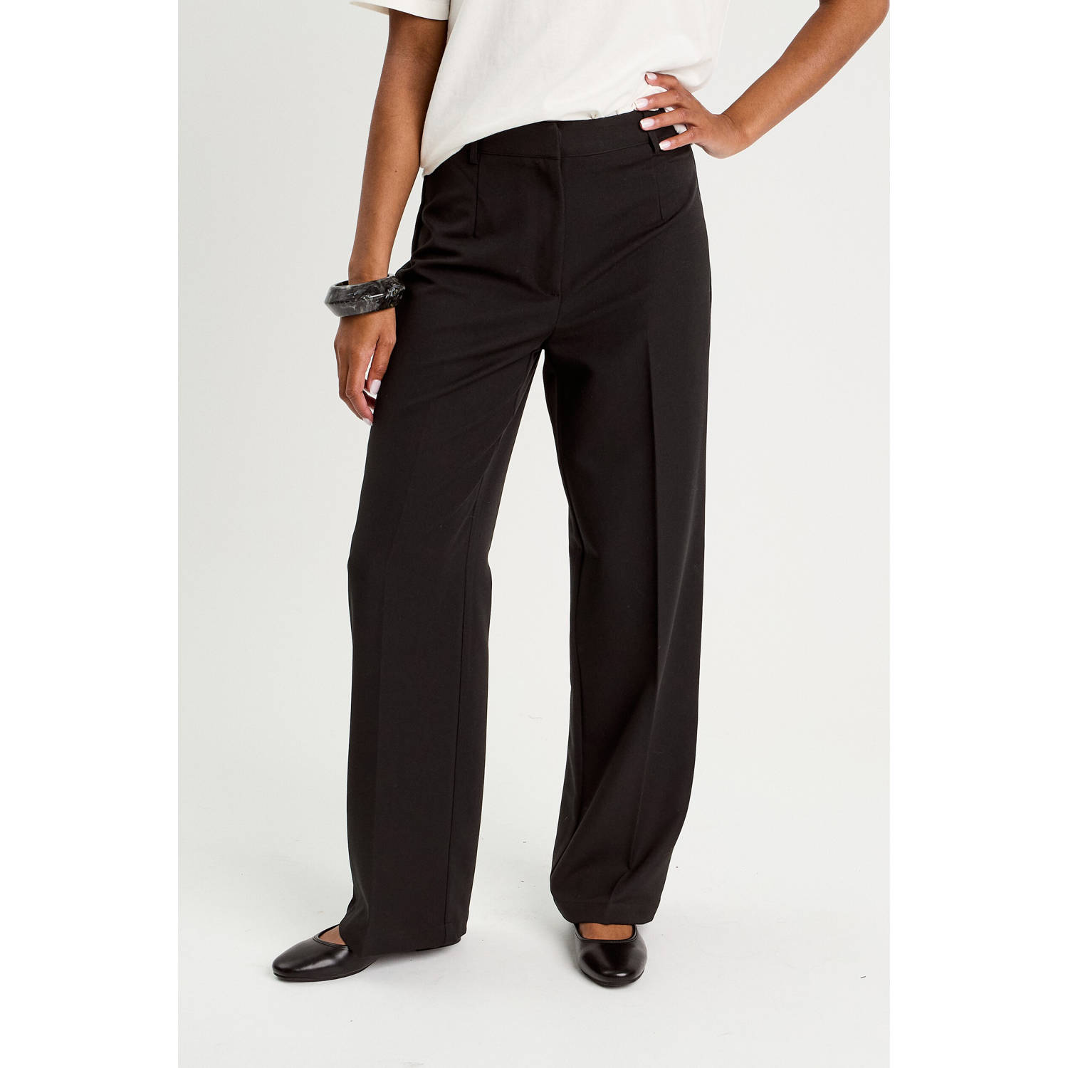 Cache barrel high waist pantalon zwart