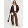 Cache Cache straight high waist broek donkerbruin