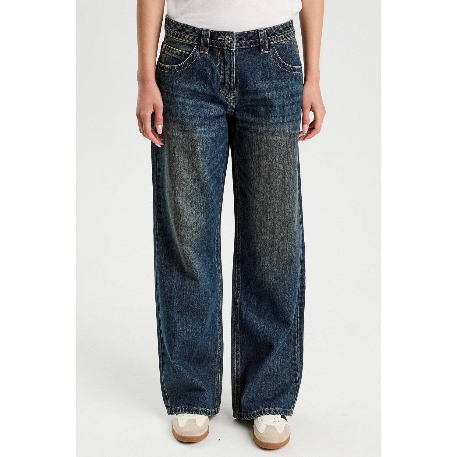 Cache wide leg jeans dark blue denim