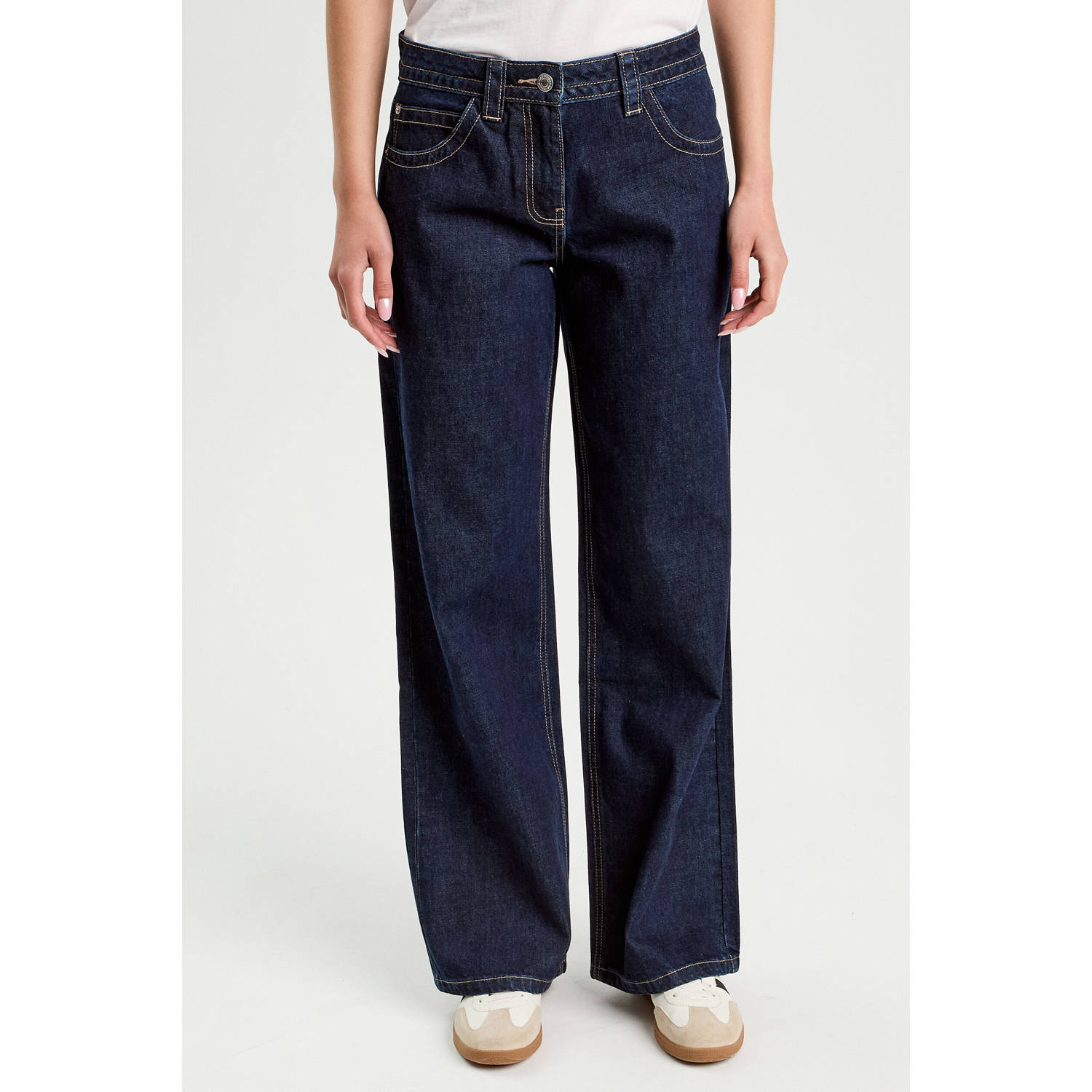 Cache wide leg jeans donkerblauw