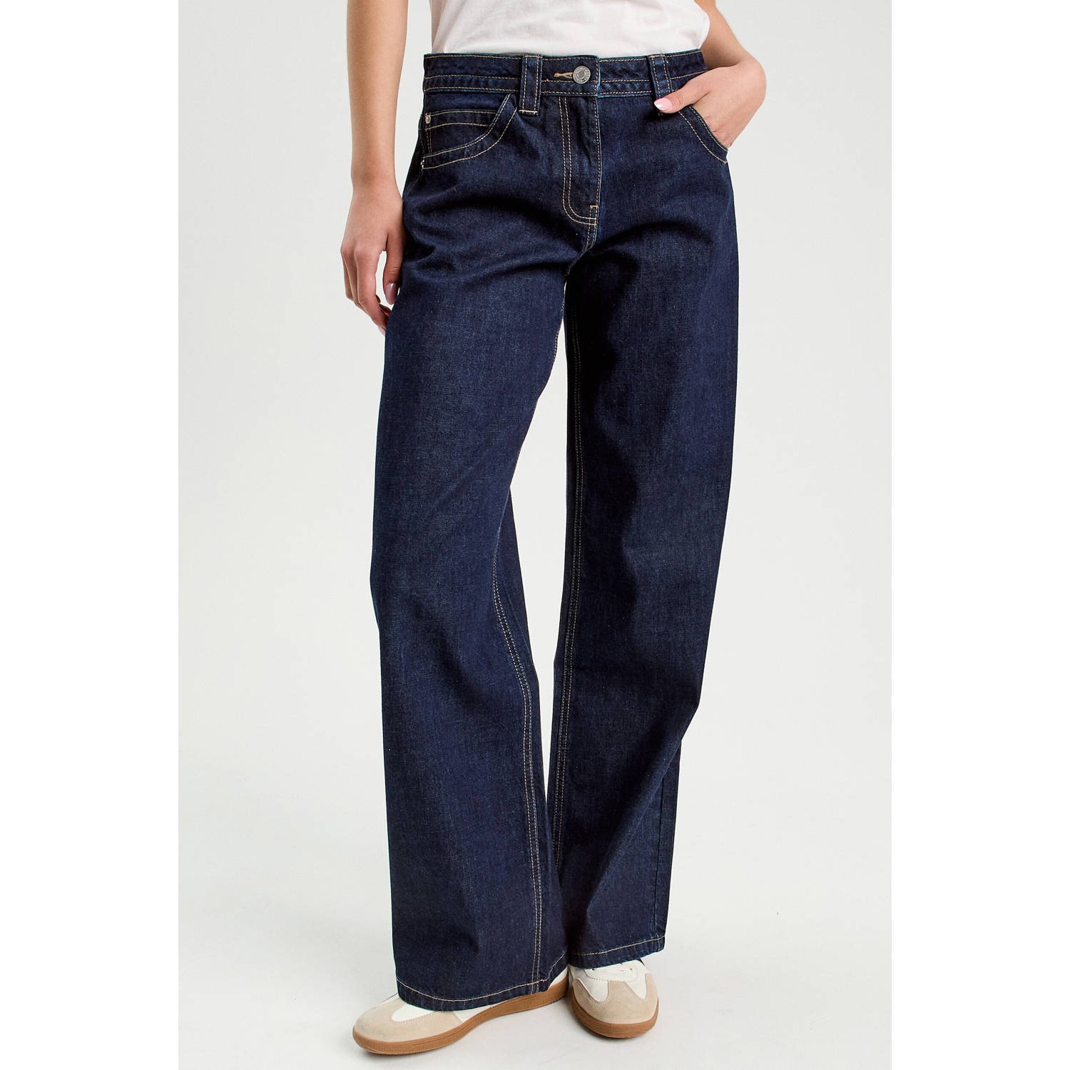 Cache wide leg jeans donkerblauw