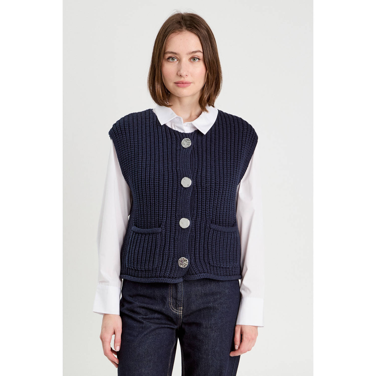 Cache gilet marine