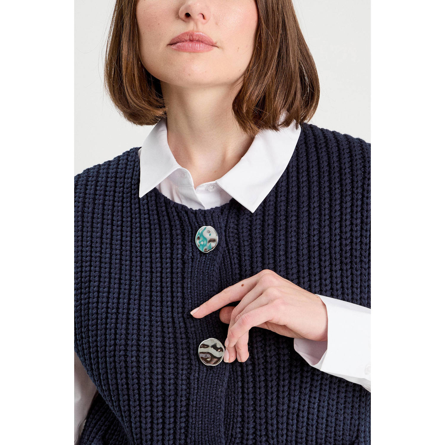 Cache gilet marine