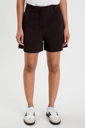 wide leg high waist casual short zwart