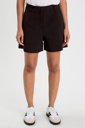 wide leg high waist casual short zwart