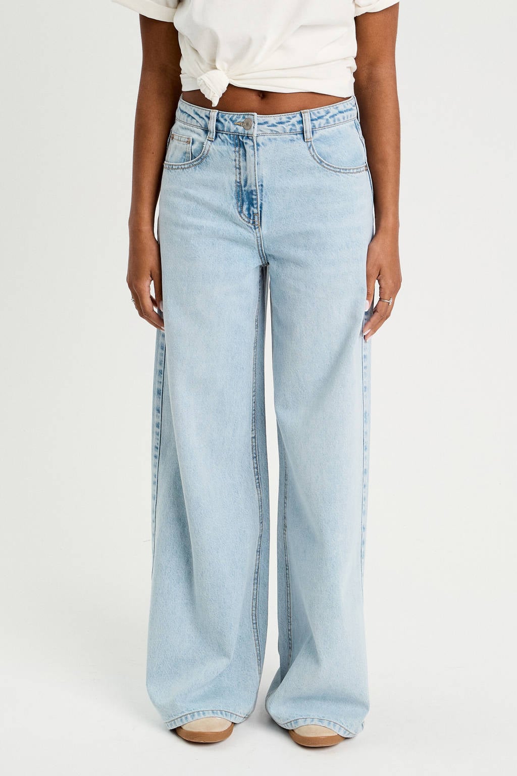 Cache Cache wide leg jeans light blue denim wehkamp