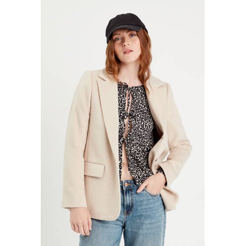 Cache Cache regular blazer met wol beige afbeelding