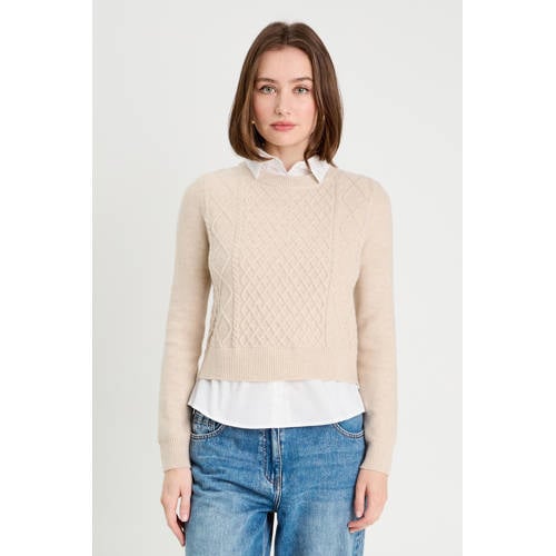 Cache Cache blouse trui beige/ wit afbeelding