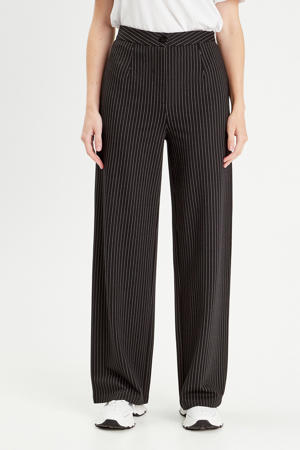 high waist casual broek zwart