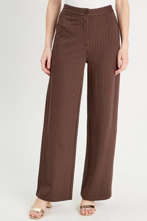 high waist casual broek bruin