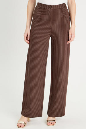 high waist casual broek bruin