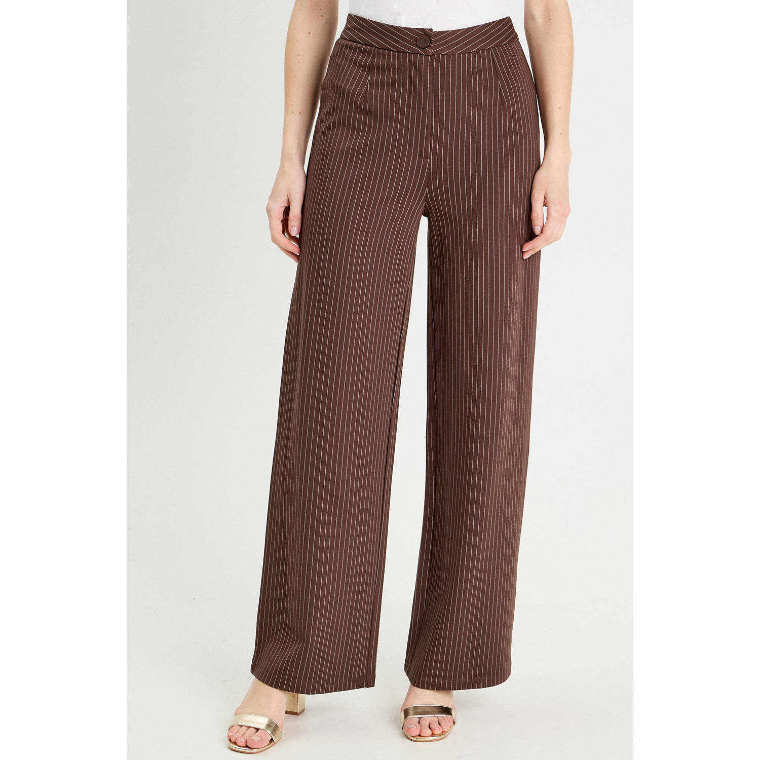 Cache high waist casual broek bruin