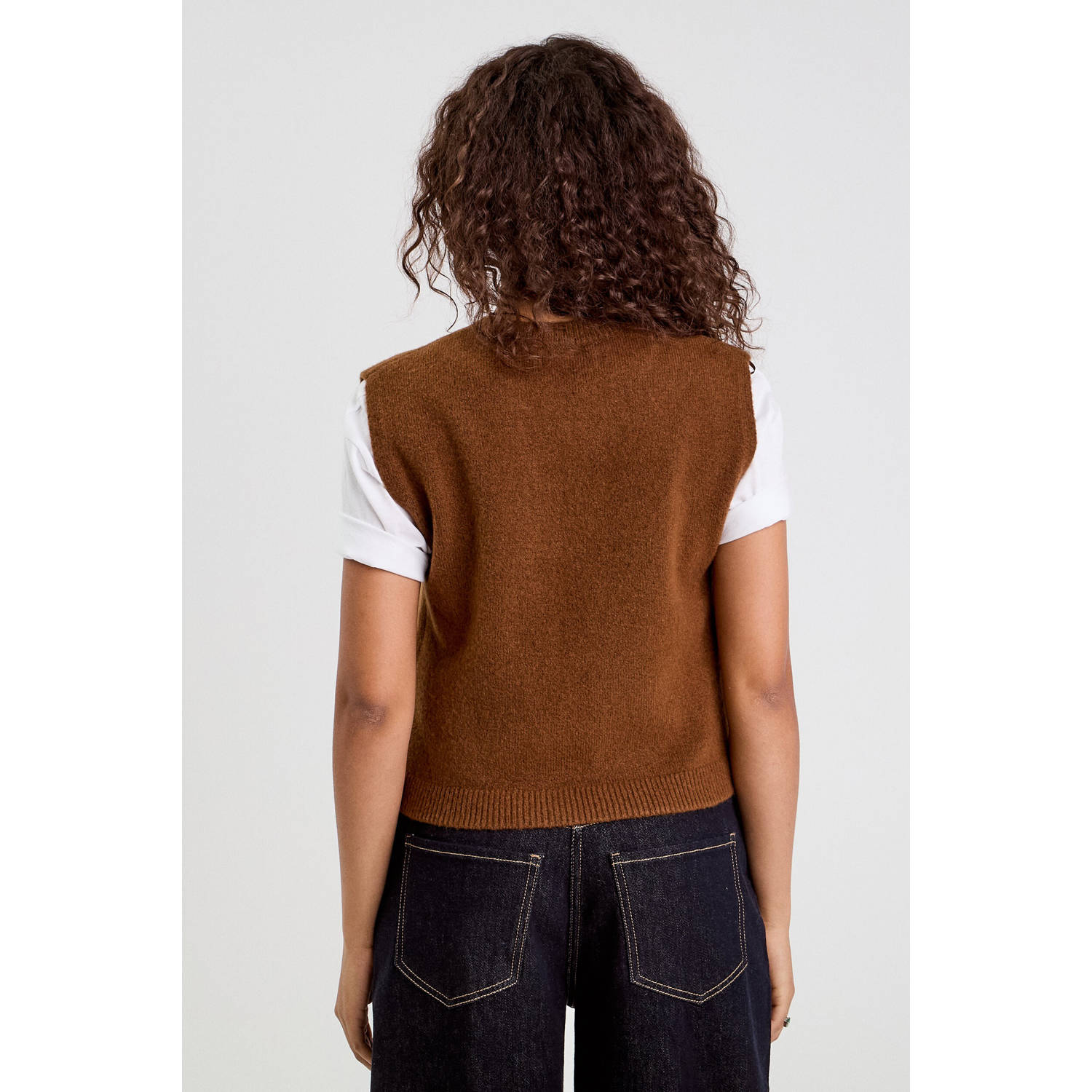 Cache gilet bruin