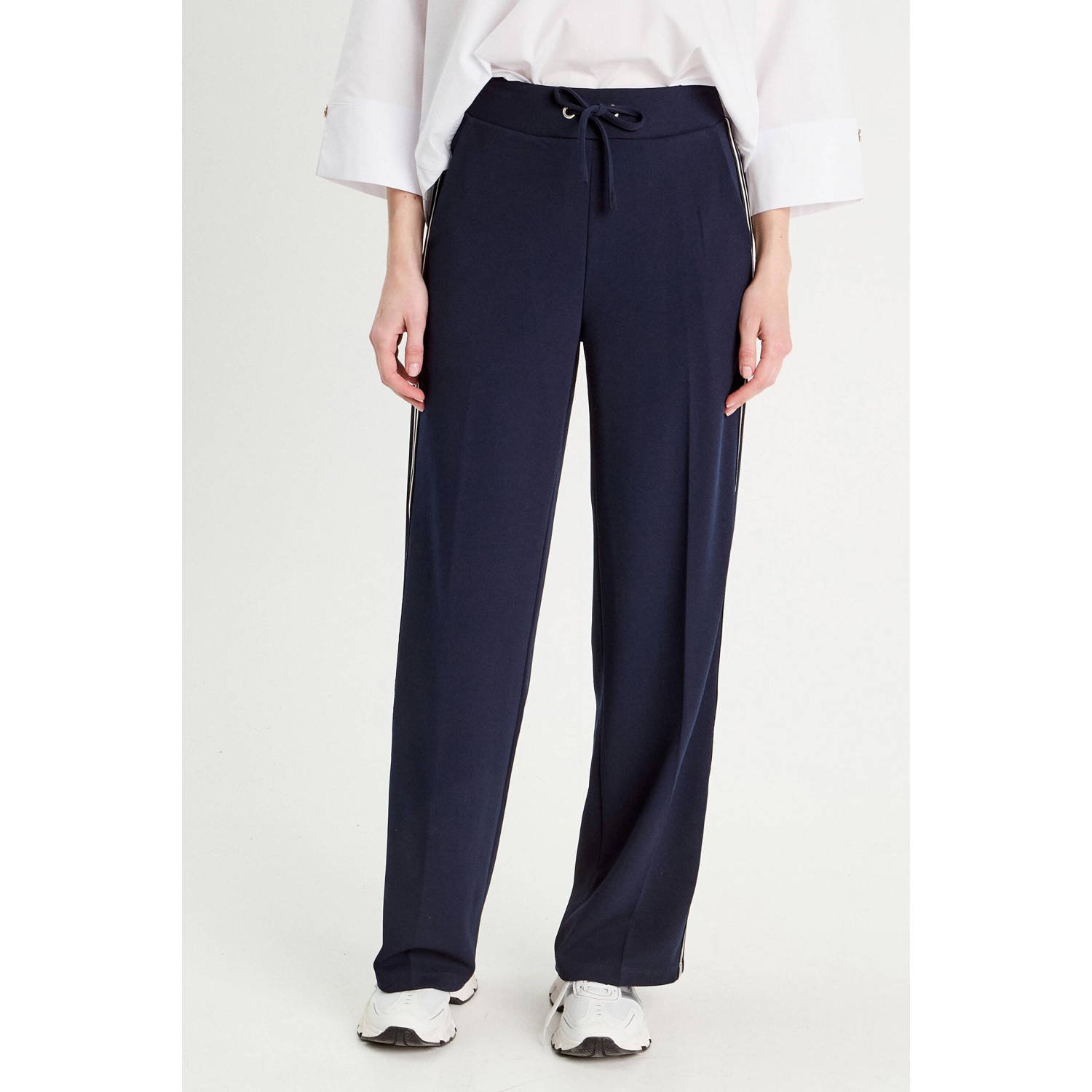 Cache straight regular waist casual broek marine