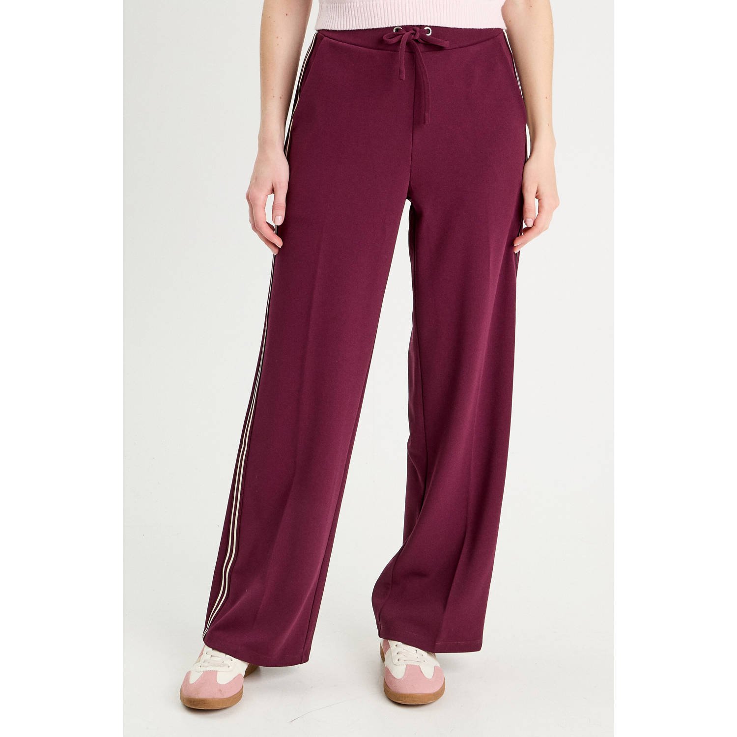 Cache straight regular waist casual broek donkerrood