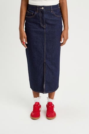 denim spijkerrok donkerblauw