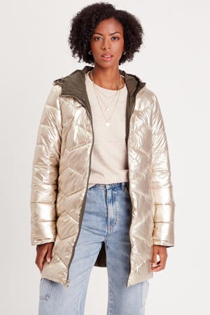 reversible jas  kaki/ goud