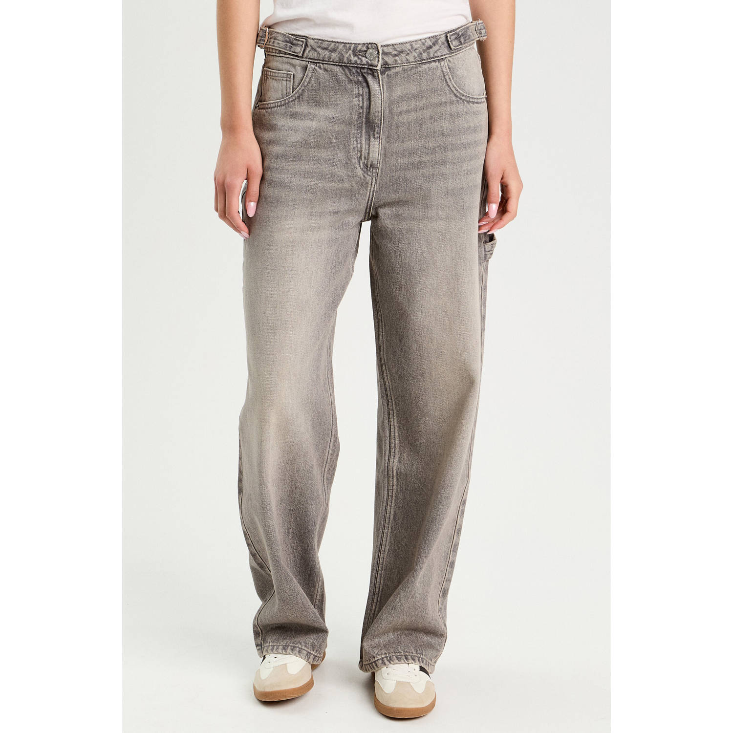 Cache wide leg jeans grey denim