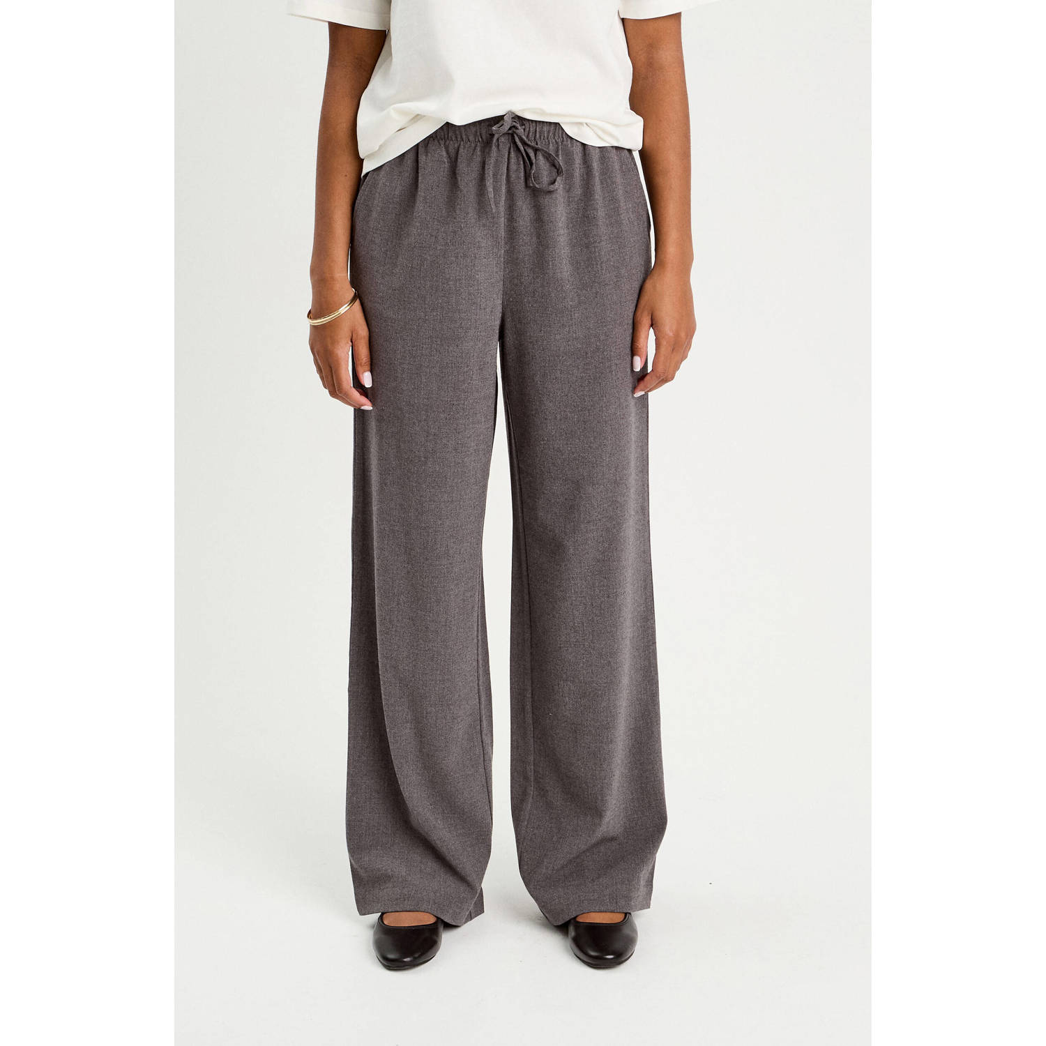 Cache high waist broek grijs