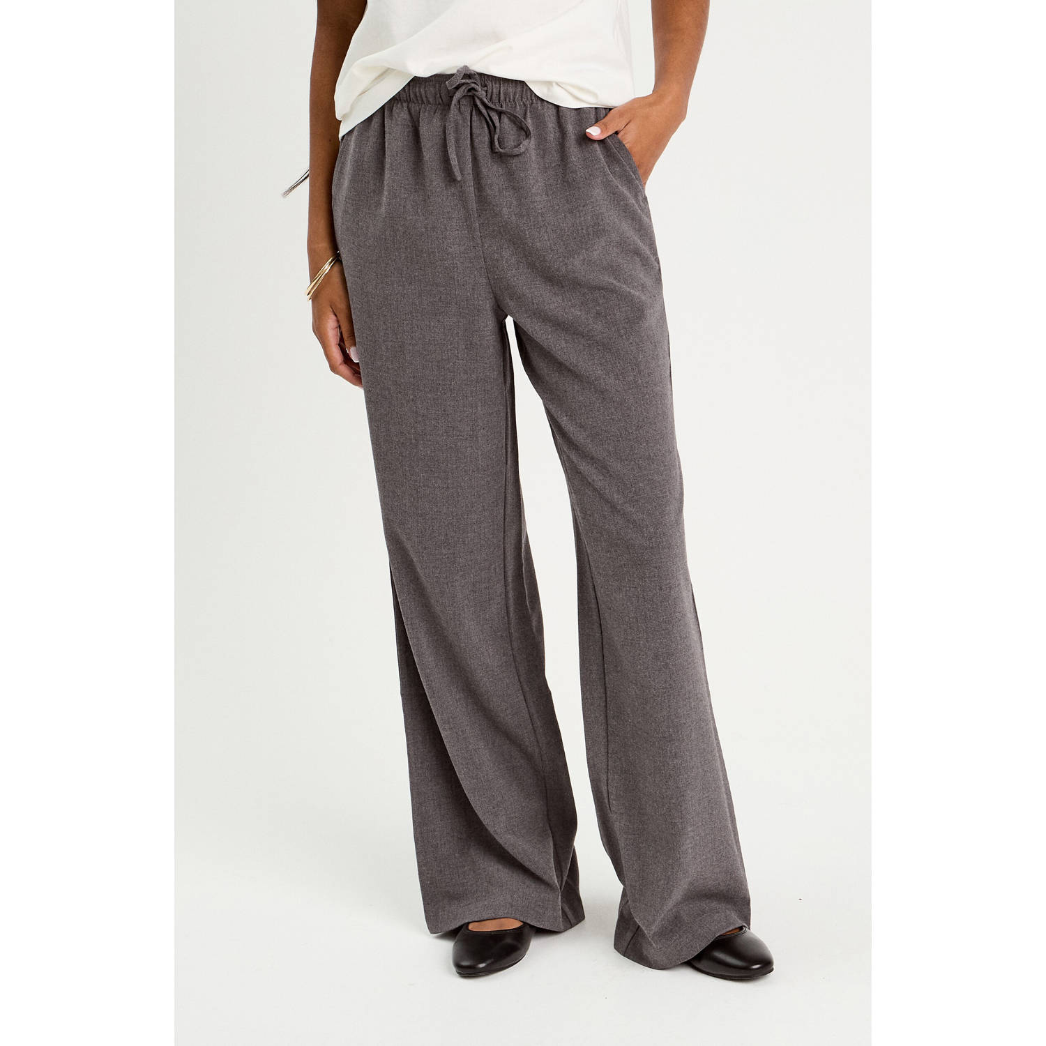 Cache high waist broek grijs