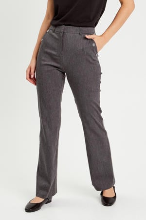 flared high waist flared broek grijs