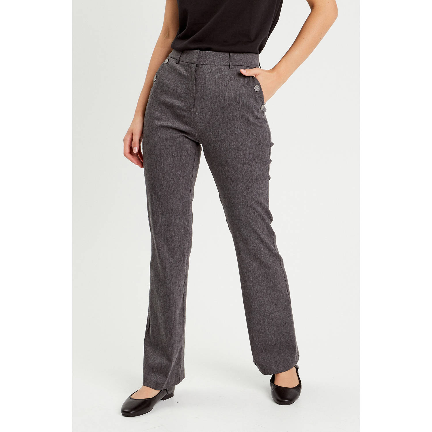 Cache flared high waist flared broek grijs