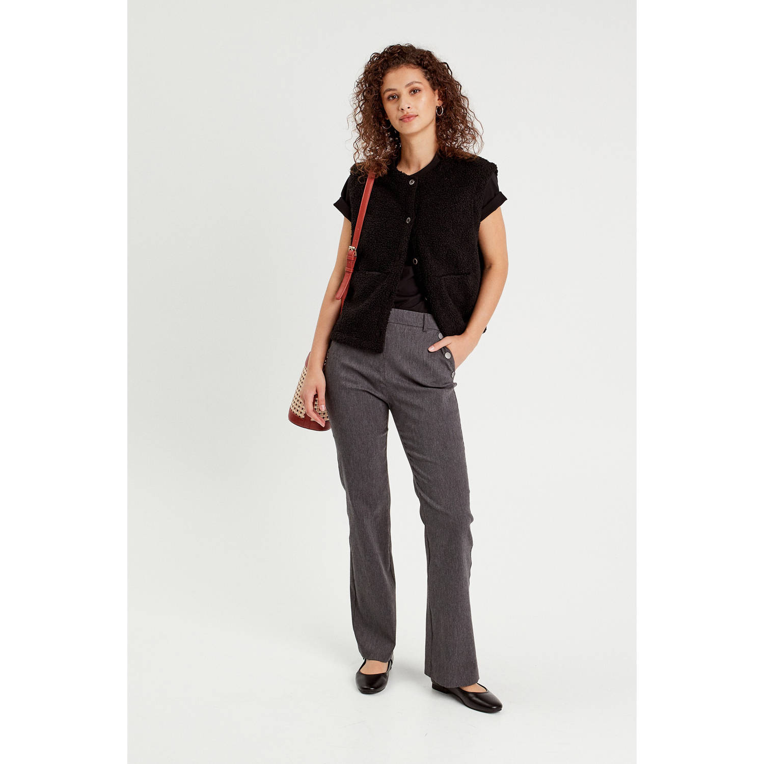 Cache flared high waist flared broek grijs
