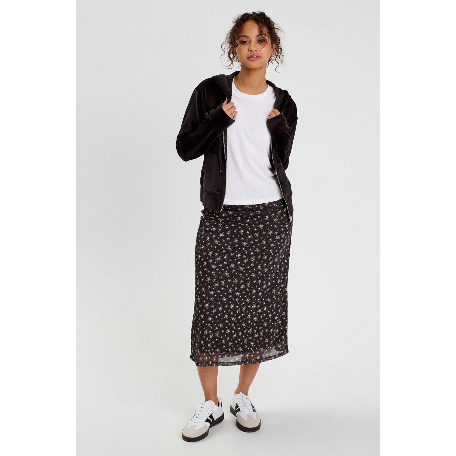 Cache midi rok zwart