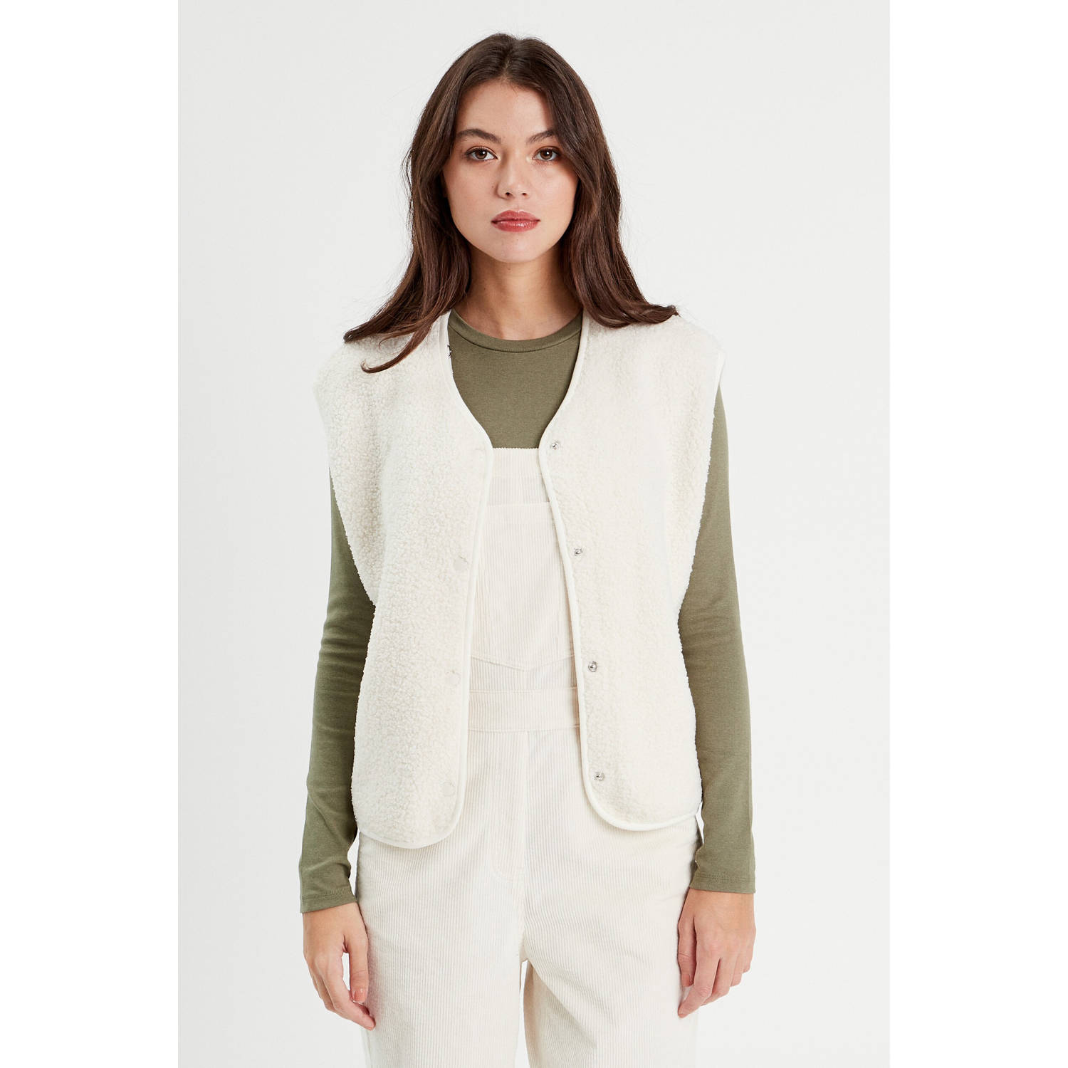 Cache teddy gilet ecru