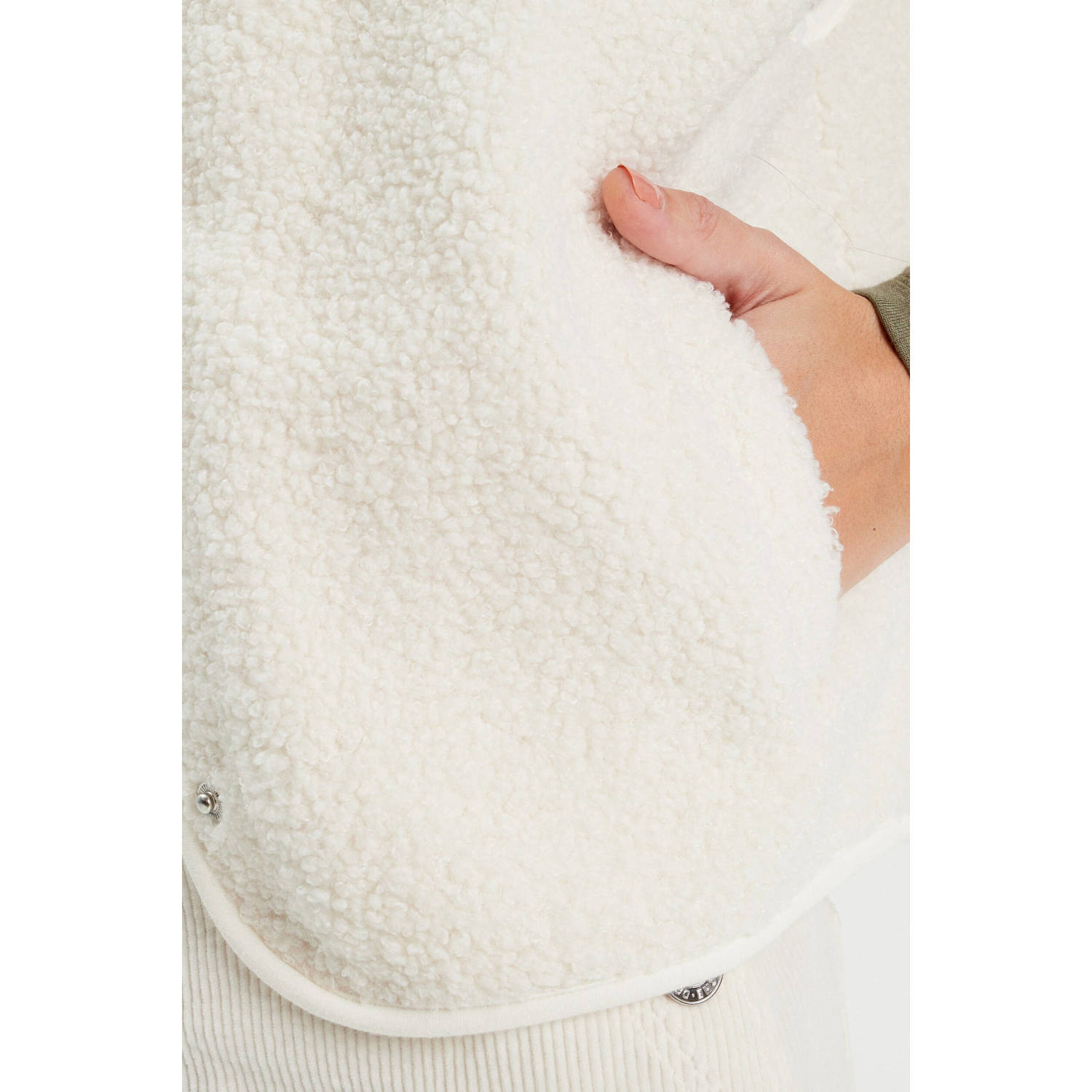 Cache teddy gilet ecru