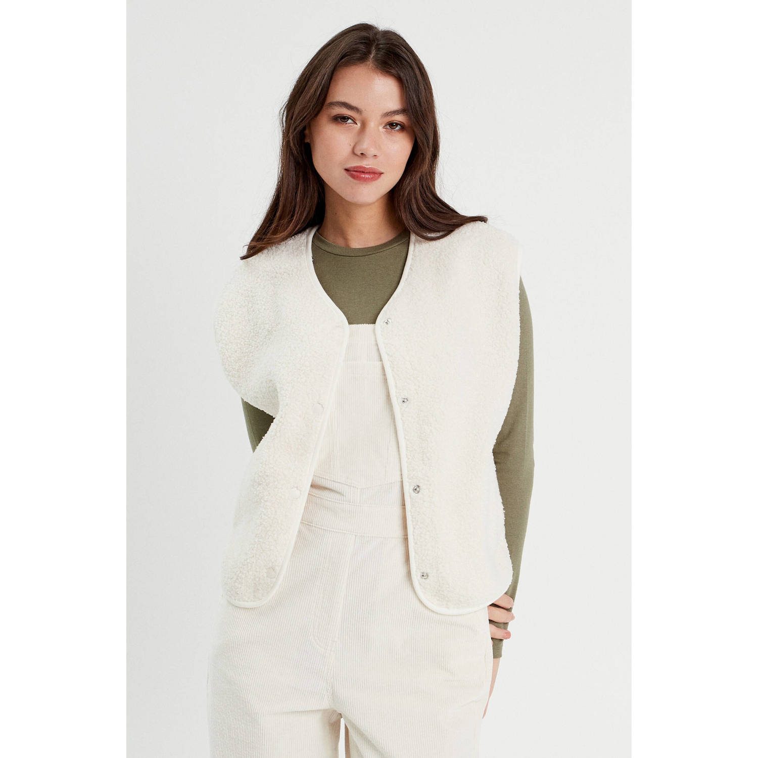 Cache teddy gilet ecru
