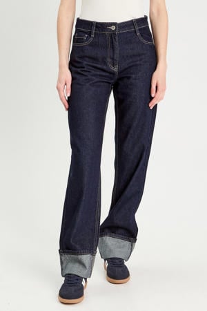 straight leg jeans dark blue denim