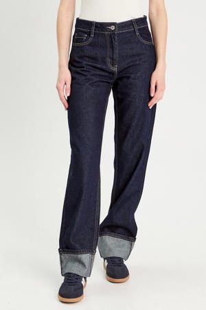 straight leg jeans dark blue denim